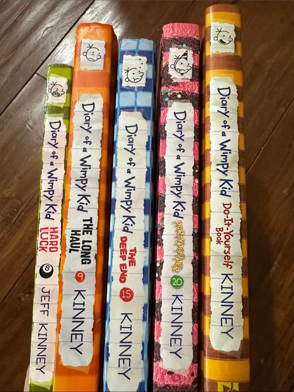 Diary of a Wimpy Kid 5 Book Lot Jeff Kinney Partypooper Long Haul Hard Luck